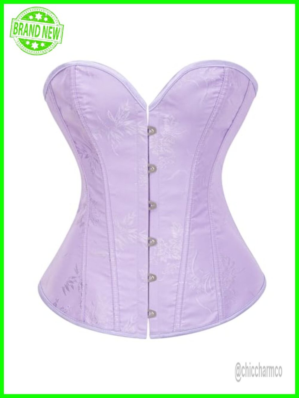 Satin Overbust Corset Top Lace Up Bustier Boned Victorian Style